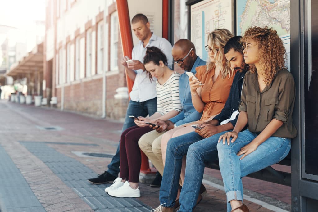 passengers waiting for the bus