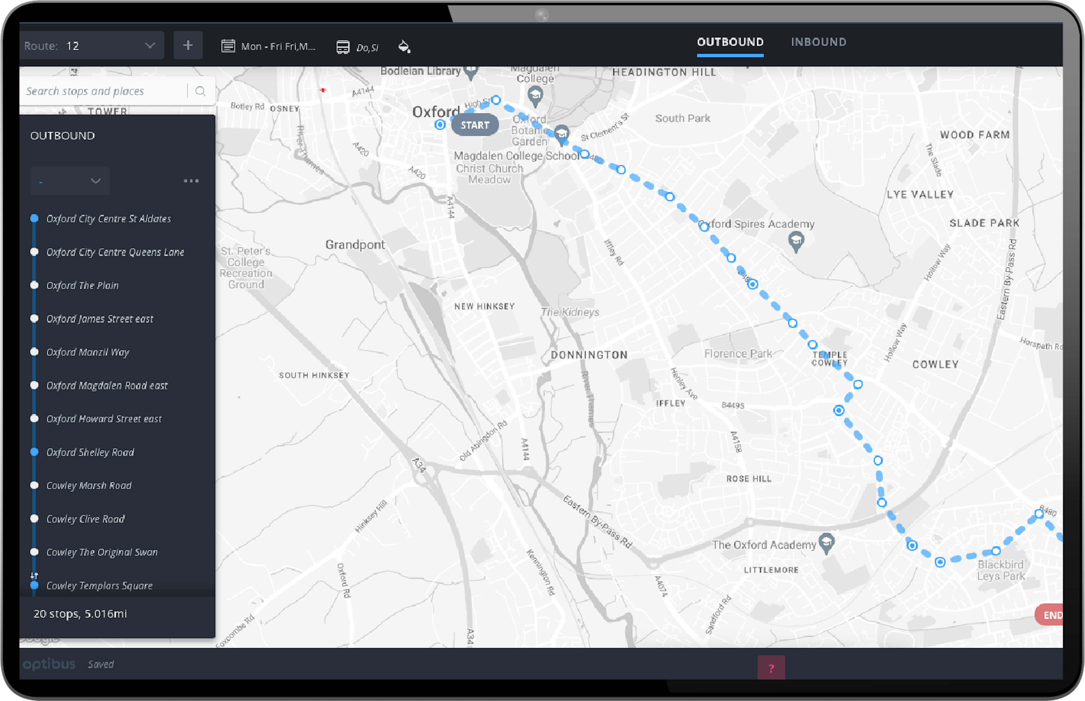 Optibus Planning enables users to easily visualize and analyze their network and create efficient routes and timetables all in one place.