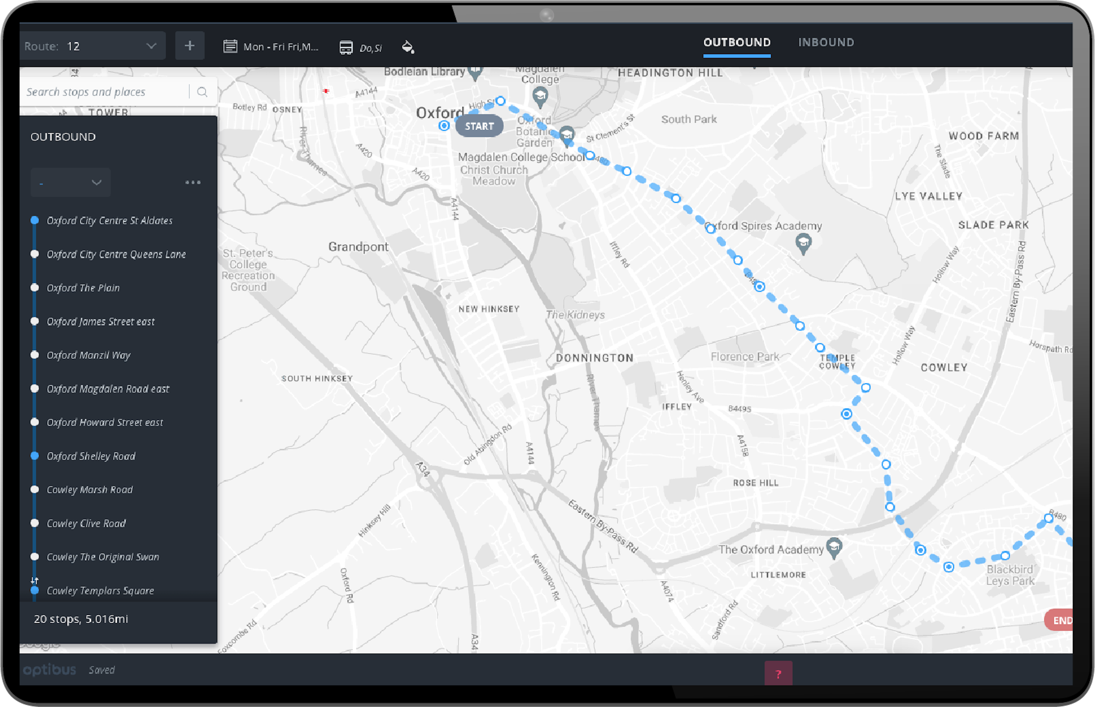 O produto de Planning da Optibus permite que empresas operadoras de transporte público visualizem e analisem facilmente sua rede e criem rotas e horários eficientes em um só lugar.