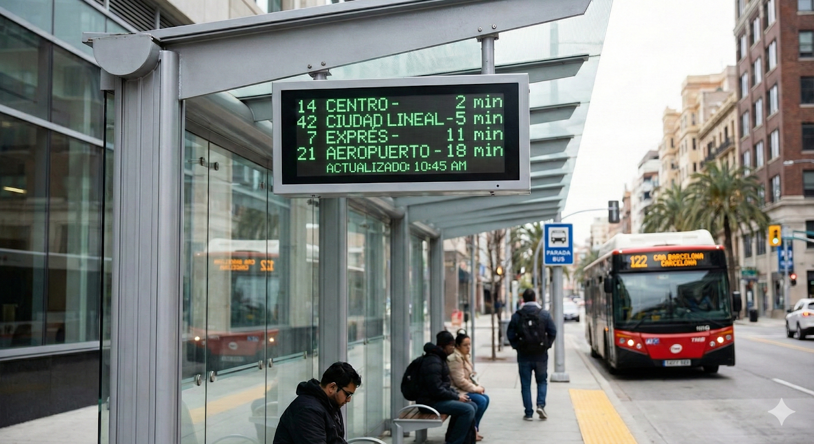 Updated ETAs at bus stops