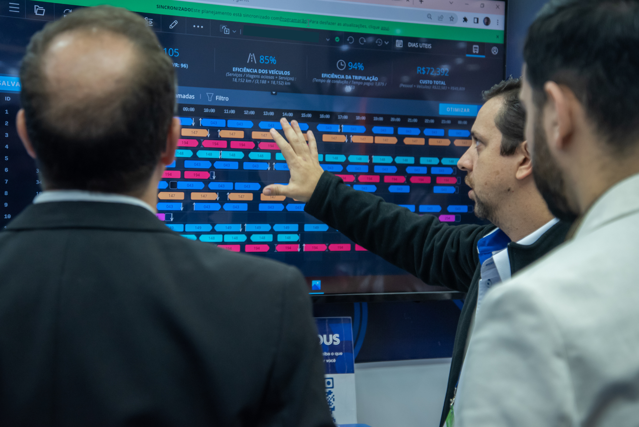  Optibus pre-sales engineer Pedro Martins demos the Optibus Planning product at the Lat.Bus conference in Brazil